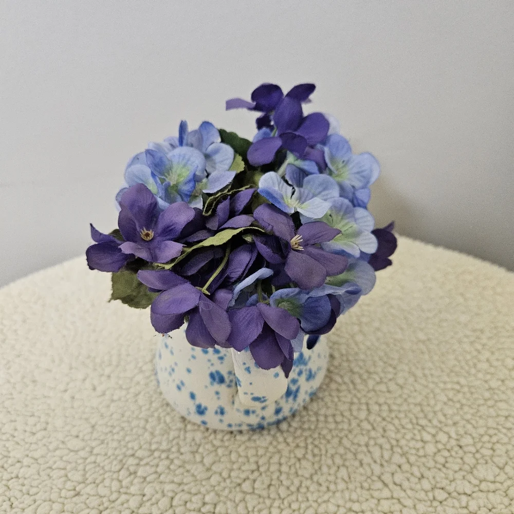 Blue and Purple Floral Ceramic Vase - Picture 8 of 16